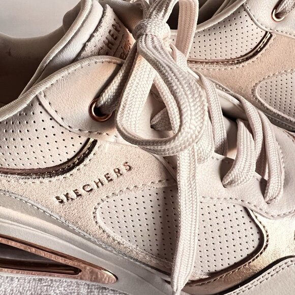 SKECHERS Womens Sz 11 Street Los Angeles UNO PRIMA Shinyair Athletic Shoes Beige - Picture 6 of 16